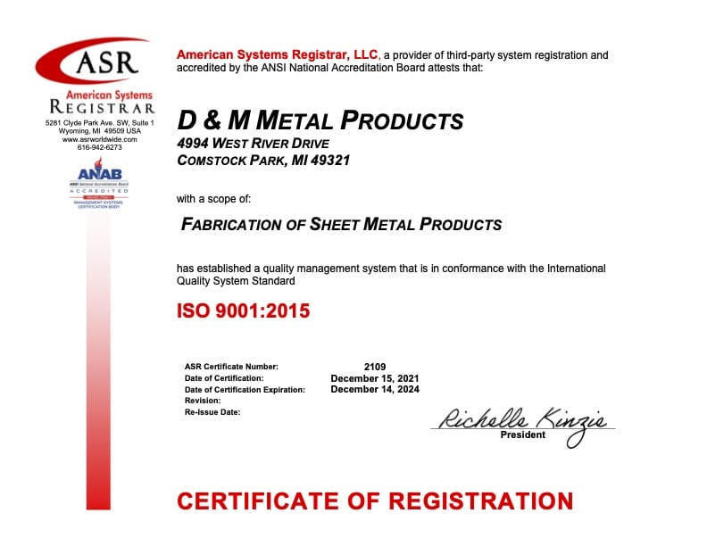2021 ISO 9001-2015 Cert of Registration